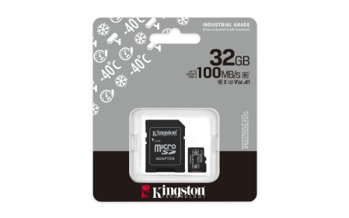 Kingston Technology 32GB microSDHC Industrial C10 A1 pSLC Card + SD Adapter