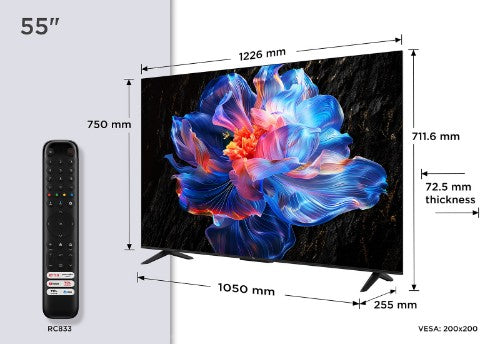 TCL 55V6C-UK TV 139.7 cm (55") 4K Ultra HD Smart TV Wi-Fi Metallic 270 cd/m²