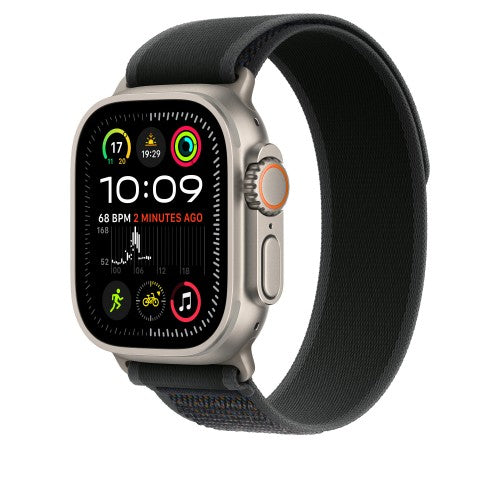 Apple 49mm Black Trail Loop - M/L - Natural Titanium Finish