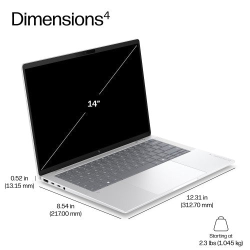 HP EliteBook X G2q 14 inch Notebook Next Gen AI PC Wolf Pro Security Edition Copilot+ PC Laptop 35.6 cm (14") 3K 32 GB LPDDR5x-SDRAM 512 GB SSD Wi-Fi 7 (802.11be) Windows 11 Pro Blue