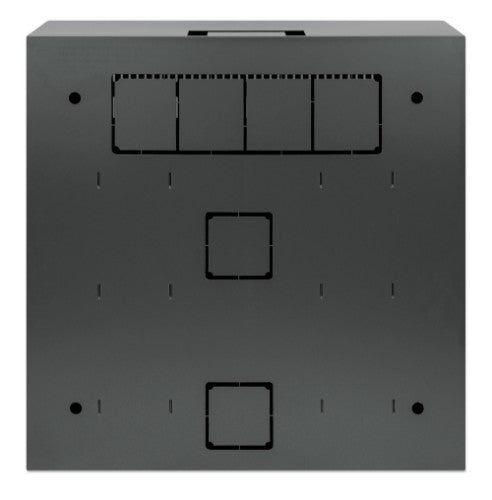 Intellinet Low-Profile 19" Wall Mount Cabinet with 4U Horizontal and 2U Vertical Rails Slim, Space-saving Enclosure with Only 170 mm (6.7 in.) Depth, Ideal for AV, Multimedia and Surveillance Applications, Assembled, Black RAL 7021