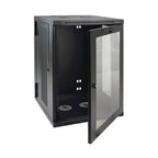 Tripp Lite SRW18USG SmartRack 18U Low-Profile Switch-Depth Wall-Mount Half-Height Rack Enclosure, Clear Acrylic Window, Hinged Back