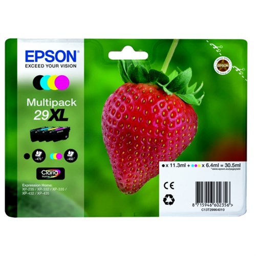 Epson C13T29964012/29XL Ink cartridge multi pack Bk,C,M,Y high-capacity 11,3ml + 3x6,4ml Pack=4 for Epson XP 235/335