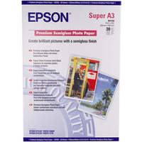 Epson Premium Semigloss Photo Paper, DIN A3+, 250g/m², 20 Sheets
