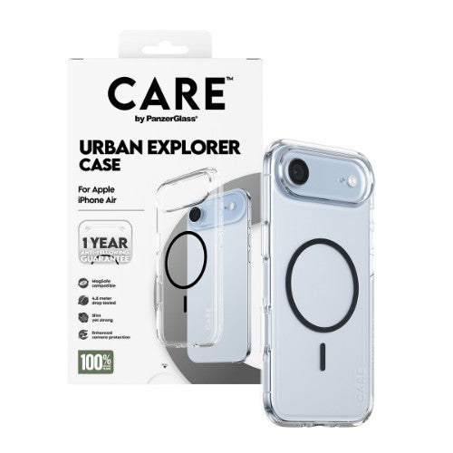 PanzerGlass CARE by ® Flagship Case Transparent Urban Explorer w. Black MagSafe iPhone Air