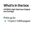 HP F6U16AE/953XL Ink cartridge cyan high-capacity, 1.45K pages 18ml for HP OfficeJet Pro 7700/8210/8710
