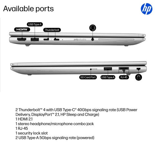 HP EliteBook 6 G1i 13 inch Notebook AI PC Wolf Pro Security Edition Intel Core Ultra 5 225U Laptop 33.8 cm (13.3") Touchscreen WUXGA 16 GB DDR5-SDRAM 512 GB SSD Wi-Fi 7 (802.11be) Windows 11 Pro Silver