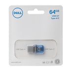 DELL AB135418 USB flash drive 64 GB USB Type-A / USB Type-C 3.2 Gen 1 (3.1 Gen 1) Blue, Silver