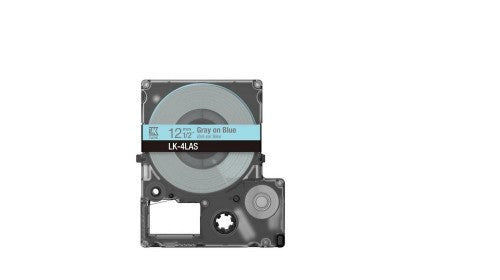 Epson C53S672106/LK-4LAS DirectLabel-etikettes gray on blue 12mm x 8m for Epson LabelWorks LW-C 410/610