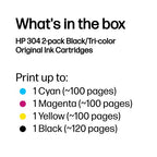 HP 3JB05AE/304 Printhead cartridge multi pack black + color 100 pg + 120 pg Pack=2 for HP DeskJet 2620/3720