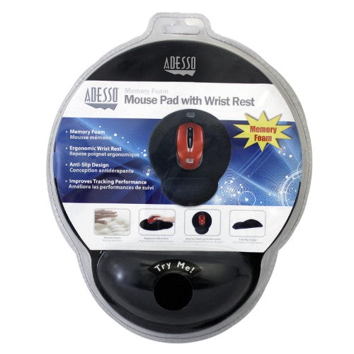 Adesso TruForm P200 - Memory Foam Mouse Pad with Wrist Rest