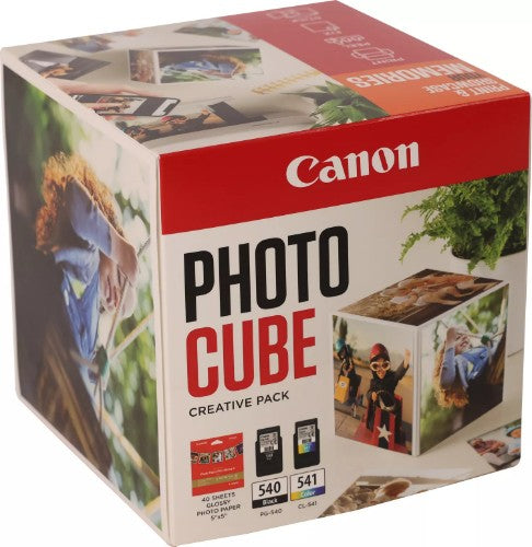 Canon 5225B018/PG-540+CL-541 Printhead cartridge multi pack black / color Cube white orange + Photopaper PP-201 13x13cm 40 sheet 180pg+180pg Pack=2 for Canon Pixma MG 2150/MX 370
