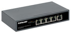 Intellinet 5-Port Gigabit Switch with PoE Passthrough, One IEEE 802.3bt (PoE++ / 4PPoE) PD PoE Port with 95 W Power Input, Four PSE PoE ports, PoE Power Budget up to 65 W, IEEE 802.3at/af Compliant Output, Desktop, Wall-mount Option (UK Power cord)