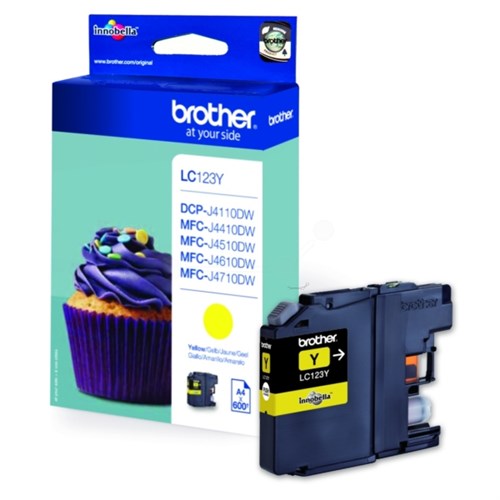 Brother LC-123Y Ink cartridge yellow, 600 pages ISO/IEC 24711 5.9ml for Brother DCP-J 132/MFC-J 4510/MFC-J 6920