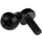 StarTech.com 100-Pack M6 12mm Screws, Mounting Screws for 19" or 10" Server Racks, Cabinets and Enclosures, Black - TAA