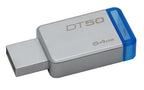 Kingston Technology DataTraveler 50 64GB USB flash drive USB Type-A 3.2 Gen 1 (3.1 Gen 1) Blue, Silver