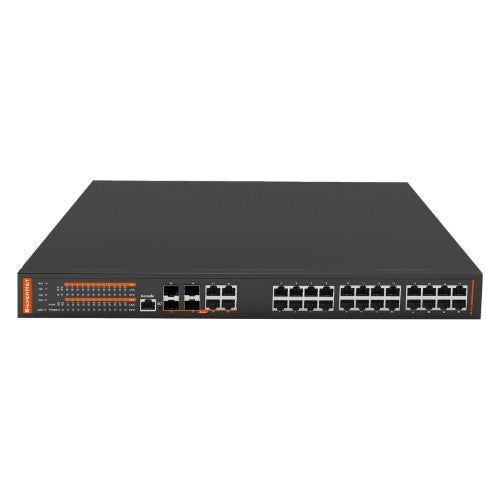 SilverNet SIL 534C24MP network switch Managed L2+ Gigabit Ethernet (10/100/1000) Power over Ethernet (PoE) 19U Black