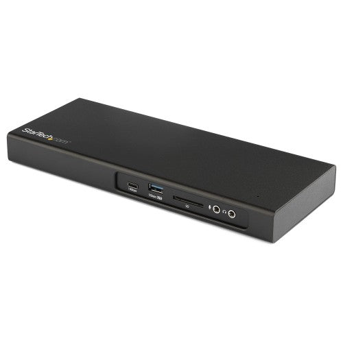 StarTech.com Thunderbolt 3 Dock - Dual Monitor 4K 60Hz TB3 Laptop Docking Station with DisplayPort - PCIe M.2 NVMe SSD Enclosure - 85W Power Delivery - SD 4.0, 10Gbps USB-C, 2 USB-A Hub - TAA