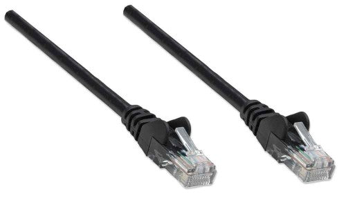 Intellinet Network Patch Cable, Cat5e, 3m, Black, CCA, U/UTP, PVC, RJ45, Gold Plated Contacts, Snagless, Booted, Lifetime Warranty