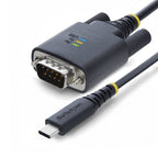 StarTech.com 6.6ft (2m) USB-C to Serial Adapter Cable, COM Retention, FTDI Chipset, Type-C to Male DB9 RS232, Status LEDs, Interchangeable DB9 Screws and Nuts