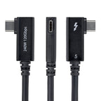 StarTech.com 2.6ft (80cm) Right Angle Thunderbolt 5 Cable, 80Gbps/Up to 120Gbps, 240W PD, 8K 60Hz, Certified Thunderbolt Cable, Compatible w/Thunderbolt 4/USB4/USB-C