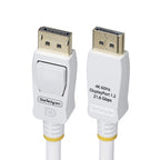 StarTech.com 10ft (3m) White VESA Certified DisplayPort 1.2 Cable, 4K 60Hz, 21.6Gbps, Latching DP Connectors, DP 1.2 DisplayPort Cable, DP Monitor Cord, M/M