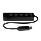 StarTech.com 4 Port Portable SuperSpeed USB 3.0 Hub with Built-in Cable - 5Gbps