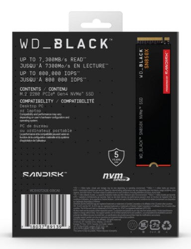 Western Digital Black WD_BLACK™ SN850X NVMe™ SSD POWERED BY SANDISK 1 TB