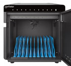 Manhattan iPad to 11" 10-bay Charging Cabinet Desktop via USB-C, Also other tablets and smartphones (with device to USB-C cable), Bays 264x22x235mm, Device charging cables not included (suggest USB-C cable code 356213), Cart, Lockable, EU/UK power cords