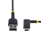 StarTech.com 1ft (30cm) USB-A to USB-C Fast Charging Cable, Rugged, Right-Angled, Charge & Sync, 3A, USB 2.0, TPE Jacket and Aramid Fiber - USB Charging Cord