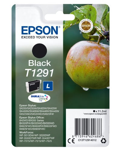 Epson C13T12914022/T1291 Ink cartridge black Blister Radio Frequency, 380 pages 11,2ml for Epson Stylus BX 320/SX 235 W/SX 420/SX 525/WF 3500