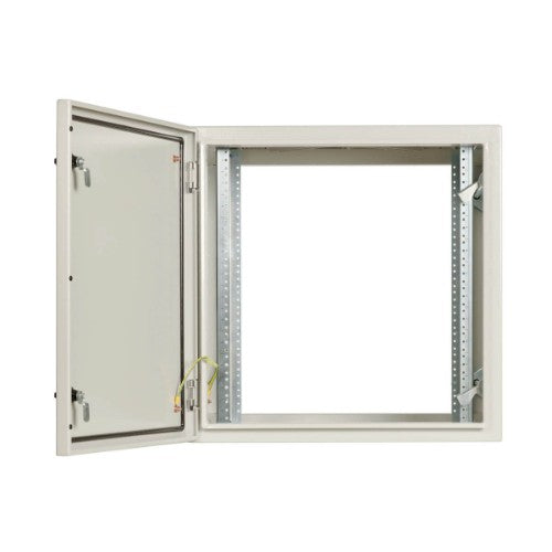 Tripp Lite SRN4G12US SmartRack Industrial Enclosure with Lock - NEMA 4, Wall Mount, Metal Construction, Hinged Back, 28 in. Depth, 12U, Gray