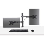 StarTech.com Monitor Arm with VESA Laptop Tray, For a Laptop (4.5kg/9.9lb) and a Single Display up to 32" (17.6lb/8kg), Black, Vented Tray, Adjustable Laptop Arm Mount, C-clamp/Grommet Mount