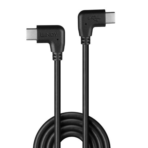 Lindy 1m USB 2.0 Right-Angled USB-C to Right-Angled USB-C Cable