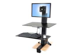 Ergotron WorkFit-S, Single LD with Worksurface+ Black Flat panel Multimedia stand