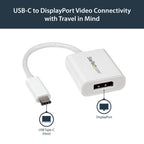 StarTech.com USB C to DisplayPort Adapter - 4K 60Hz/8K 30Hz - USB Type-C to DP 1.4 HBR2 Adapter Dongle - Compact USB-C (DP Alt Mode) Monitor Video Converter - Thunderbolt 3 Compatible - White