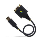 StarTech.com 1ft (30cm) USB to Null Modem Serial Adapter Cable, COM Retention, FTDI, USB-A to DB9 RS232, Interchangeable DB9 Nuts/Screws, Windows/macOS/Linux