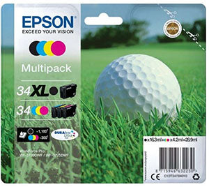 Epson C13T34794020/34XL Ink cartridge multi pack Bk,C,M,Y high-capacity Blister Acustic Magnetic 16,3ml + 3 x 4,2ml Pack=4 for Epson WF-3720