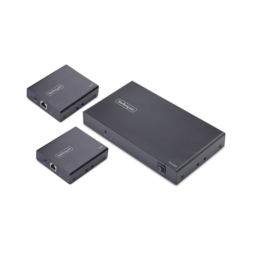 StarTech.com 4-Port HDMI Extender and Splitter Over CAT6, 4K 60Hz, Up to 230ft (70m), 1x4 HDMI over Ethernet Distribution Kit with IR and Power Over Cable