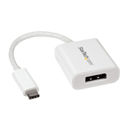 StarTech.com USB C to DisplayPort Adapter - 4K 60Hz/8K 30Hz - USB Type-C to DP 1.4 HBR2 Adapter Dongle - Compact USB-C (DP Alt Mode) Monitor Video Converter - Thunderbolt 3 Compatible - White