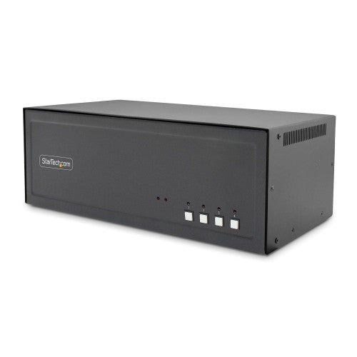 StarTech.com Secure 4-Port Quad-Monitor KVM Switch, HDMI / DisplayPort / DVI, NIAP 4.0 Desktop KVM, Metal Housing, CAC Port, Made in the USA