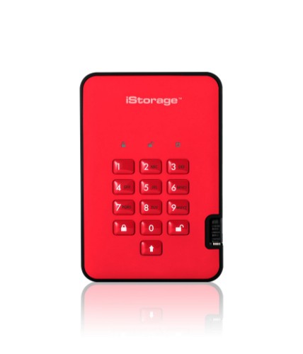 iStorage diskAshur² SSD 1TB Red | Secure Portable Solid State Drive |AES-XTS 256-bit Hardware Encryption | PIN protected | OS & Platform Independent | TAA Compliant |Brute force hack defence | Dust/Water Resistant
