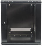 Intellinet 19" Network Cabinet - Wall Mount (Standard), 9U, 600mm Deep, Black, Flatpack, Max 60kg, Suitable also for use on desk or floor, Usable Depth 410mm, Metal & Glass Door, Back Panel, Removeable Sides, Parts for wall install (eg screws/rawl plugs)