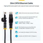 StarTech.com 25cm Orange Slim CAT6 Ethernet Cable, Snagless, 100W PoE, UTP, LSZH, 28AWG Pure Bare Copper Wire, Slim RJ45 Network Patch Cord w/Strain Reliefs, Individually Tested