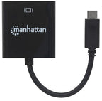 Manhattan USB-C to DisplayPort 1.2 Cable, 4K@30Hz, 21cm, Male to Female, Black, Lifetime Warranty
