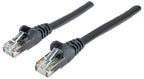 Intellinet Network Patch Cable, Cat6, 0.5m, Black, CCA, U/UTP, PVC, RJ45, Gold Plated Contacts, Snagless, Booted, Lifetime Warranty