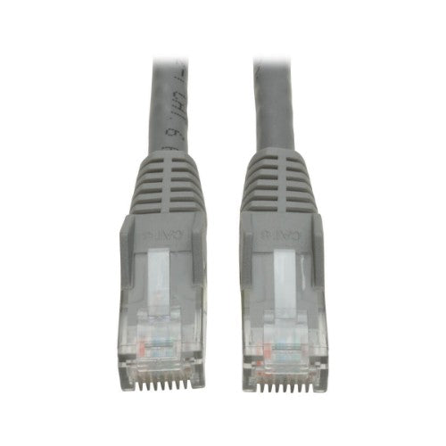 Tripp Lite N201-025-GY Cat6 Gigabit Snagless Molded (UTP) Ethernet Cable (RJ45 M/M), PoE, Gray, 25 ft. (7.62 m)