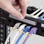 StarTech.com 24 Port 1U Feed Through Patch Panel with Cable Management Bar, Rackmount Cat6 Ethernet Patch Panel with RJ45 UTP Inline Couplers