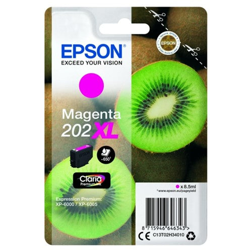 Epson C13T02H34010/202XL Ink cartridge magenta high-capacity, 650 pages 8,5ml for Epson XP 6000