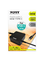 Port Designs 900096-UK power adapter/inverter Indoor 45 W Black